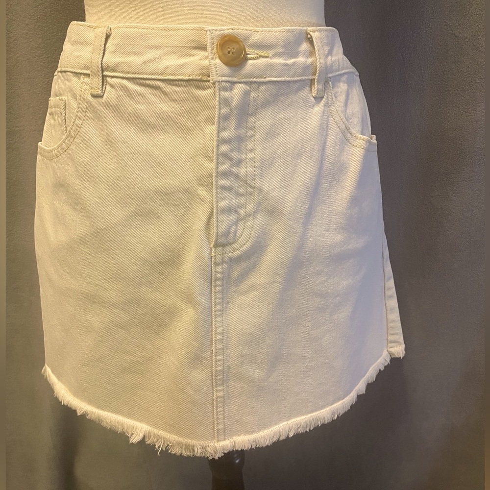 Marc Jacobs white washed with fringe mini shirt. Size 8